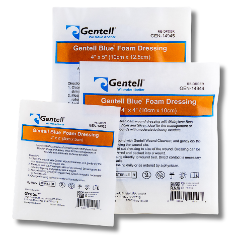 Gentell Blue Foam RTD Wound Dressing